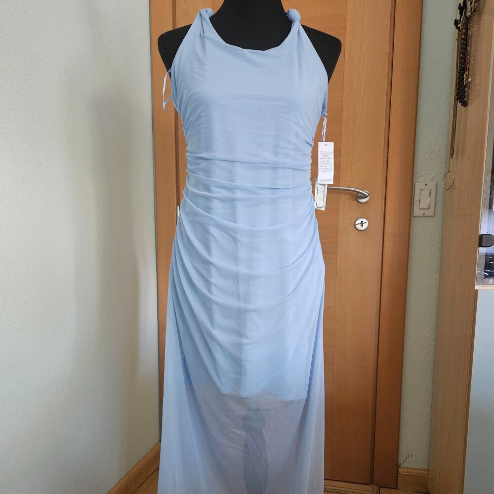 abercrombie and fitch long blue dress